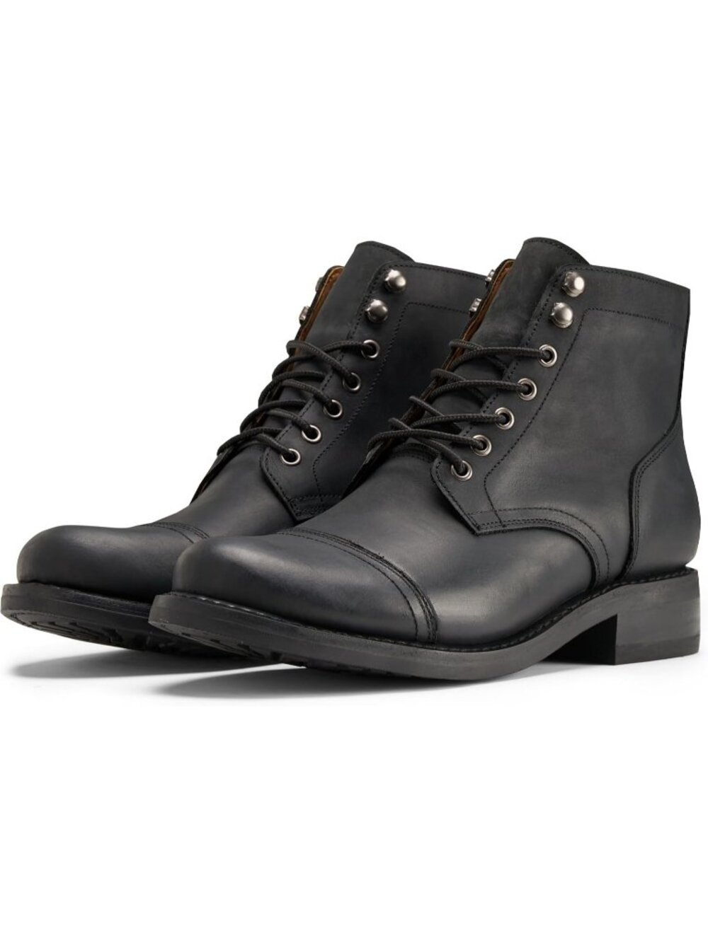 Men's Black Matte Pull Up Cap Toe Comfort Heritage Oxford Ankle Chukka Boot